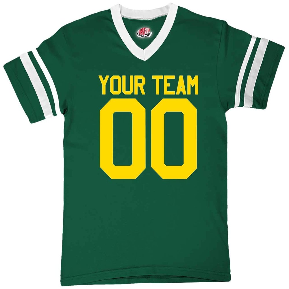 Custom Dark Green & White Fan Jersey Choice of Economical 1 Color Print Youth Large