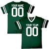 Custom Dark Green & White Fan Jersey Choice of Economical 1 Color Print Youth Large view 2