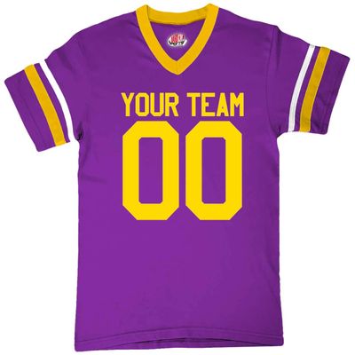Custom Purple and Gold Fan Jersey Choice of Economical 1 Color Print Youth Small