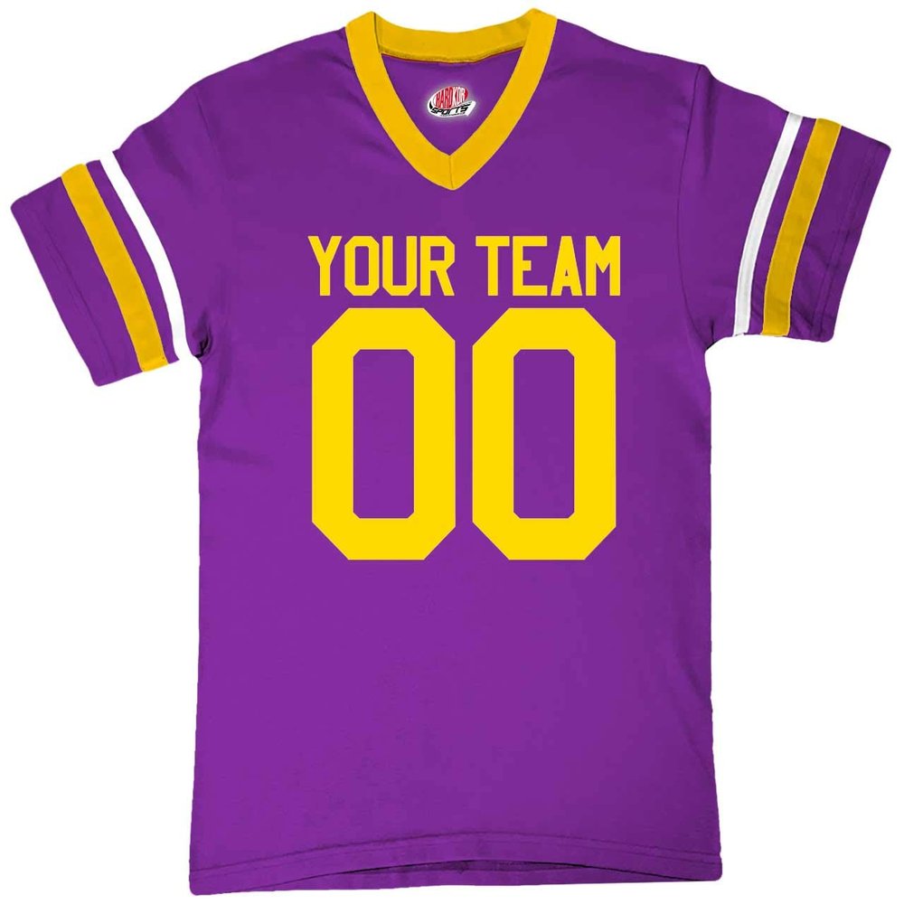 Custom Purple and Gold Fan Jersey Choice of Economical 1 Color Print Youth Small