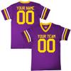 Custom Purple and Gold Fan Jersey Choice of Economical 1 Color Print Youth Small view 3
