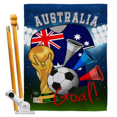World Cup Australia Flags Australian Banner Room Wall Art Flag Poles For Outside House Patio Porch Lawn Garden Stand Tapestry Yard Signs FIFA Gifts Sports Fan Trophy Soccer Game Football Made In USA