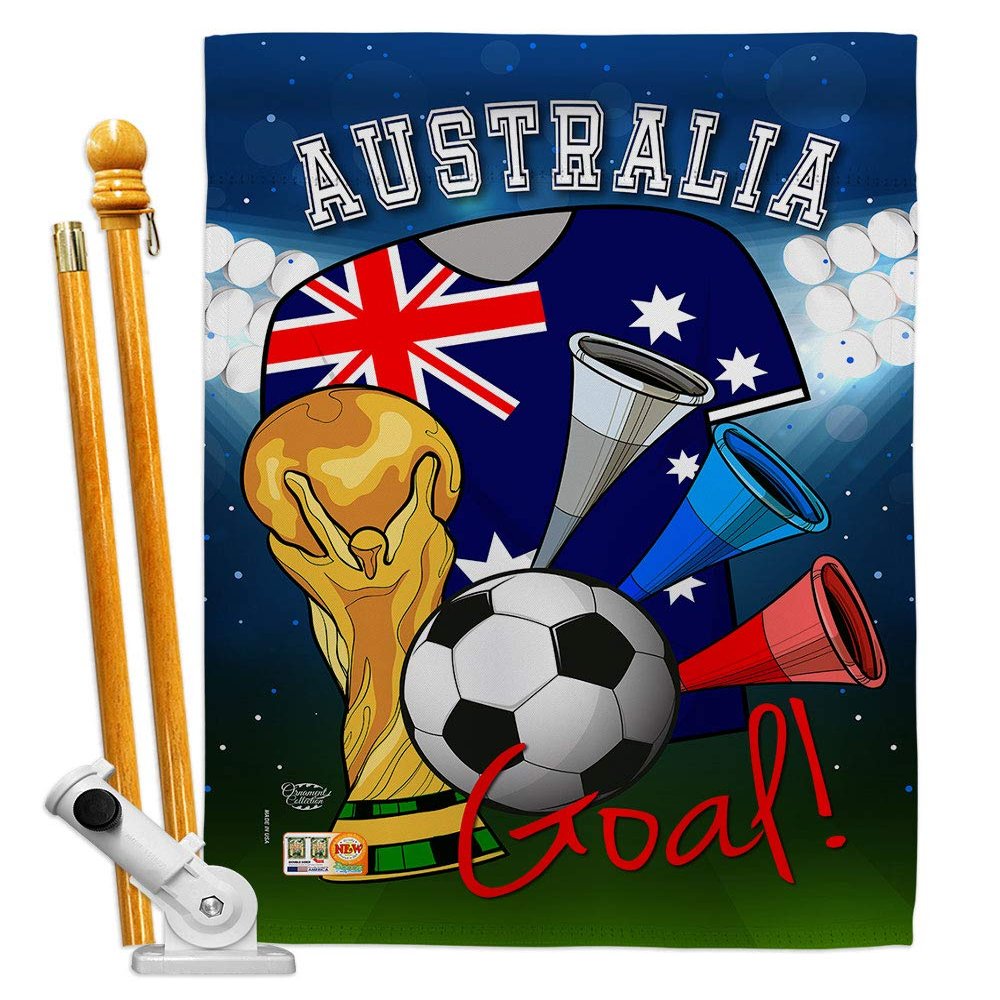 World Cup Australia Flags Australian Banner Room Wall Art Flag Poles For Outside House Patio Porch Lawn Garden Stand Tapestry Yard Signs FIFA Gifts Sports Fan Trophy Soccer Game Football Made In USA