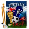 World Cup Australia Flags Australian Banner Room Wall Art Flag Poles For Outside House Patio Porch Lawn Garden Stand Tapestry Yard Signs FIFA Gifts Sports Fan Trophy Soccer Game Football Made In USA view 1