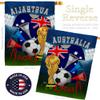 World Cup Australia Flags Australian Banner Room Wall Art Flag Poles For Outside House Patio Porch Lawn Garden Stand Tapestry Yard Signs FIFA Gifts Sports Fan Trophy Soccer Game Football Made In USA view 3