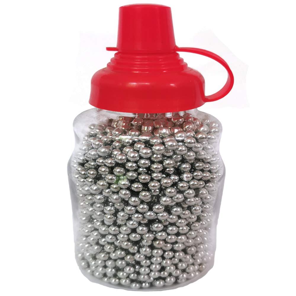 LIANG JING JING 3000Qty 4.5mm Steel BBS .177Caliber Znic Plated Precision Balls Steel Pellets Bottle Package