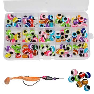 Laxygo 300pcs Mixed Color Fish Eye Beads Fishing Line Beads 6mm/8mm/10mm/12mm (150pcs 10mm Mixed Color)