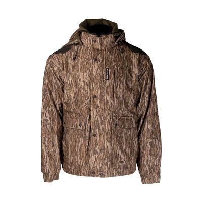 Rivers West Men's Standard Back Country Waterproof Midweight Breathable Seam-Sealed Big Game Hunting Jacket with Zip-Off Hood, Mossy Oak Bottomlands, X-Large