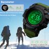 AOSLSI Watch Compass, Altimeter Barometer Thermometer Temperature, Pedometer, Military Army Waterproof Outdoors Sport Digital Watch for Men view 3