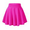 Afibi Casual Mini Stretch Waist Flared Plain Pleated Skater Skirt (XX-Large, Coral) view 1