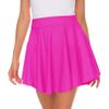 Afibi Casual Mini Stretch Waist Flared Plain Pleated Skater Skirt (XX-Large, Coral) view 3