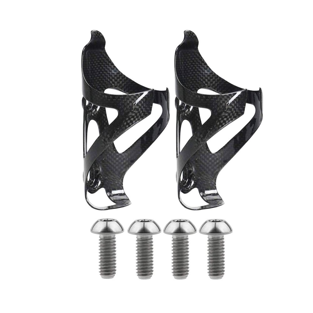 Wanyifa Full Carbon Fiber Bicycle Water Bottle Cages Holder Brackets with Titanium Bolts Pack of 2 (Glossy)