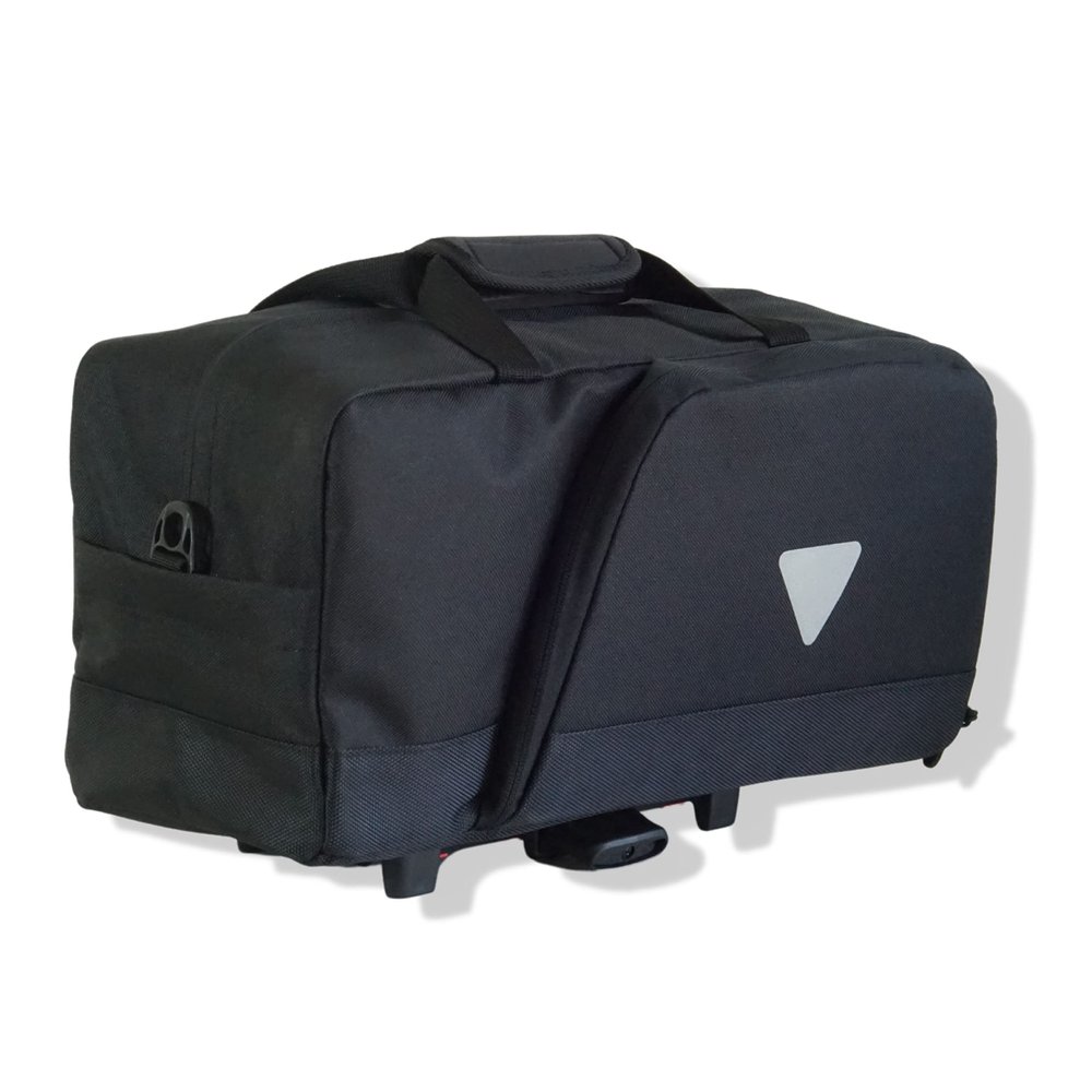 Vincita Nash Bike Trunk Bag with Expandable Panniers  Quick-Release KLICKfix UniKlip System  Universal Fit Rear Rack Carrier for Commuting & E-Bikes (Rain Cover Included) (Black)