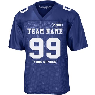 Custom Replica Football Jerseys for Men Personalized Add Your Team Name Number True Royal Small