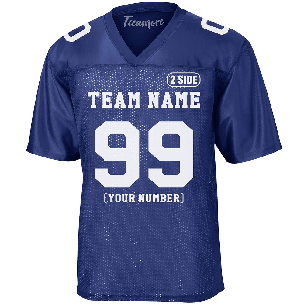 Custom Replica Football Jerseys for Men Personalized Add Your Team Name Number True Royal Small