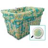 Cruiser Candy Bicycle Basket Liner & Tote in One, Stylish Bike Basket Liner, Yoga Bag,Gym Bag,Beach Bag. Matching Bicycle Bell Included, Bike Bell (Mint Yellow Hibiscus) view 1