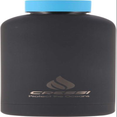 Cressi Rubber Coated Thermal Flask, Black/Blue, 500 ml