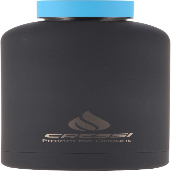 Cressi Rubber Coated Thermal Flask, Black/Blue, 500 ml