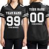 Custom Replica Football Jersey for Women Add Your Team Name and Number Personalized T-Shirt 2 Sided Black view 2