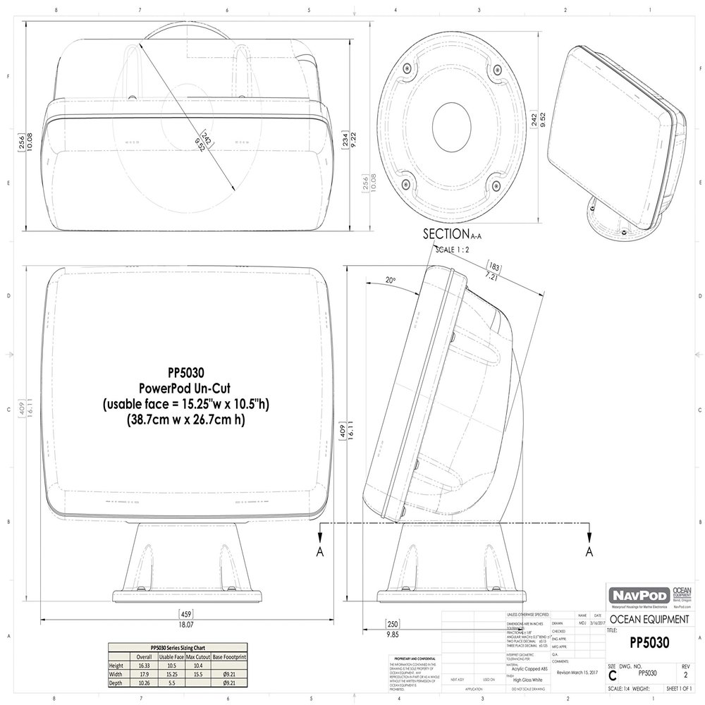 NavPod PP5030-02 PowerPod Pre-Cut for Garmin GPSMAP 8416xsv/8616xsv