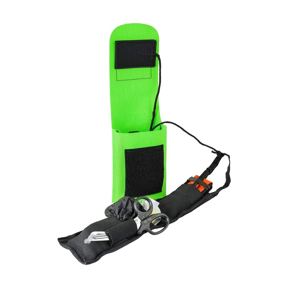Arborist Medical Kit - Basic Version - Neon Green Neon Green Pouch with Tourniquet, Bandage, Shears, Gloves
