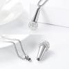 zeqingjw Microphone Cremation Jewelry for Ashes Urn Pendant Necklace with Crystal Stainless Steel Keepsake Memorial Ash Jewelry (Customize) view 3