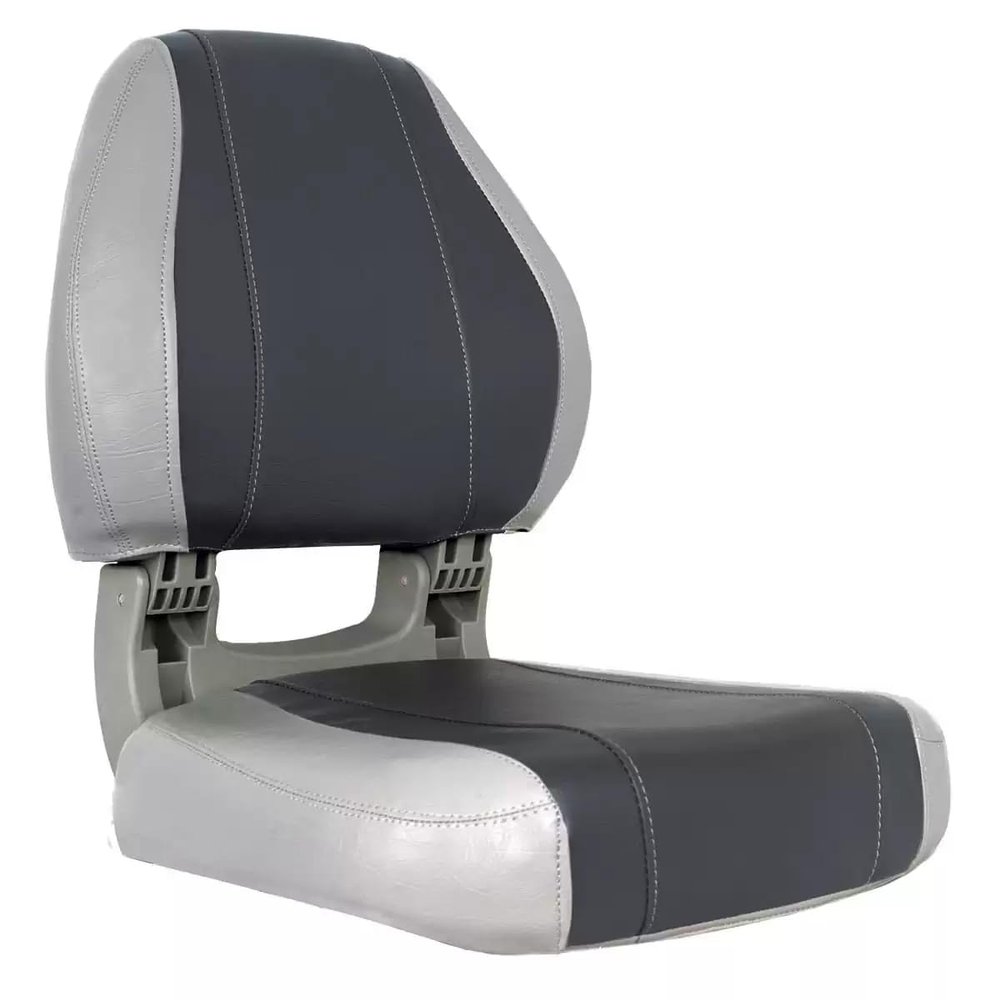 Oceansouth Sirocco Folding Boat Seat (Gray/Charcoal, Sirocco Folding Boat Seat) fishing folding chair black light back cushion boat seats leaders accessories bucket seat covers waterproof cushions