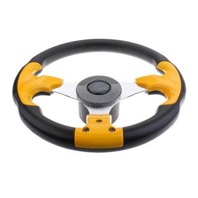 gazechimp Aluminum 12.4inch/31.5cm 3-Spoke Steering Wheel with Soft, Fit Marine Pontoon Boat Replacement Part,