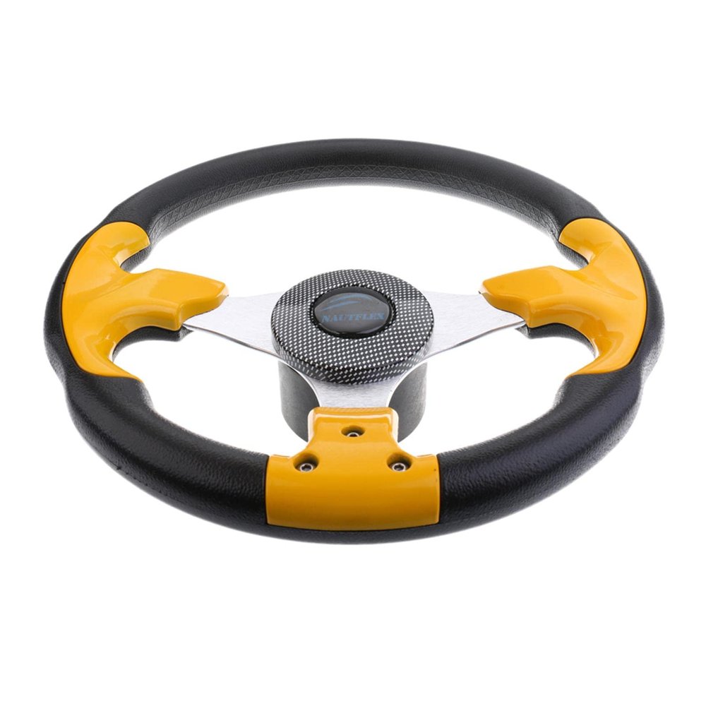 gazechimp Aluminum 12.4inch/31.5cm 3-Spoke Steering Wheel with Soft, Fit Marine Pontoon Boat Replacement Part,