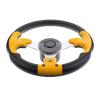 gazechimp Aluminum 12.4inch/31.5cm 3-Spoke Steering Wheel with Soft, Fit Marine Pontoon Boat Replacement Part, view 1