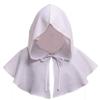 Medieval Cowl Hat Cross Necklace Wicca Pagan Hood Cosplay Accessory (White) view 1
