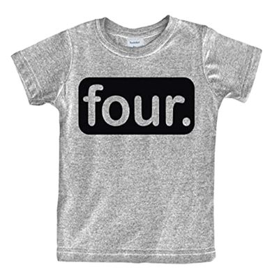 4th Birthday Shirt boy Gifts for 4 Year Old Boys Shirts Toddler Tshirt Fourth (Light Gray, 4 Years)