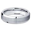 Silly Kings Jewelry 6mm Silver Brushed Tungsten Carbide Wedding Band Polished Beveled Edge Mens Womens Ring 10 (6.5) view 2