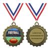 Custom Engraved 3 inch Metal Football Award Medals with Gold Finish and Attached 2 Inch Full Color Sport Insert. EG120 (Pack of 1) view 1