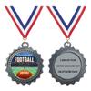 Custom Engraved 3 inch Metal Football Award Medals with Silver Finish and Attached 2 Inch Full Color Sport Insert. EG120 (Pack of 1) view 1