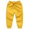 Ding-dong Baby Toddler Kid Boy Solid Cotton Active Pants Casual Drawstring Jogger Sport Jogger PantsYellow,4T view 1