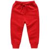 Ding-dong Baby Toddler Kid Boy Solid Cotton Active Pants Casual Drawstring Jogger Sport Jogger PantsRed,1T view 1