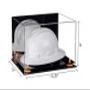 Better Display Cases Acrylic Large Helmet - Hard Hat Display Case with Mirror Case, Orange Risers and Black Base 15.25" x 12" x 9" (A082/V13) view 2