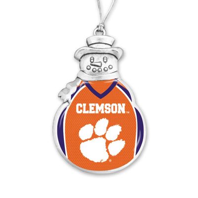 Clemson University Christmas Ornament - Snowman with Football Jersey