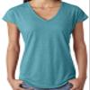 Yoga Clothing For You Ladies Hot V-Neck Tee Shirt (Womens XL, Heather Galapagos Blue) view 1