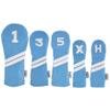 Light Blue Sunfish Leather Golf Headcover 5 Piece Set 1 3 5 X H Driver Fairway Hybrid view 1