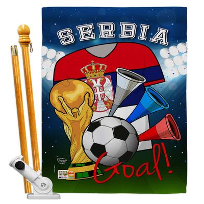 World Cup Serbia Flags Serbian Banner Room Wall Art Flag Poles For Outside House Patio Porch Lawn Garden Stand Tapestry Yard Signs FIFA Gifts Sports Fan Trophy Soccer Game Football Made In USA