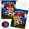 World Cup Serbia Flags Serbian Banner Room Wall Art Flag Poles For Outside House Patio Porch Lawn Garden Stand Tapestry Yard Signs FIFA Gifts Sports Fan Trophy Soccer Game Football Made In USA view 3
