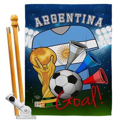 World Cup Argentina Flags Argentine Banner Room Wall Art Flag Poles For Outside House Patio Porch Lawn Garden Stand Tapestry Yard Signs FIFA Gifts Sports Fan Trophy Soccer Game Football Made In USA