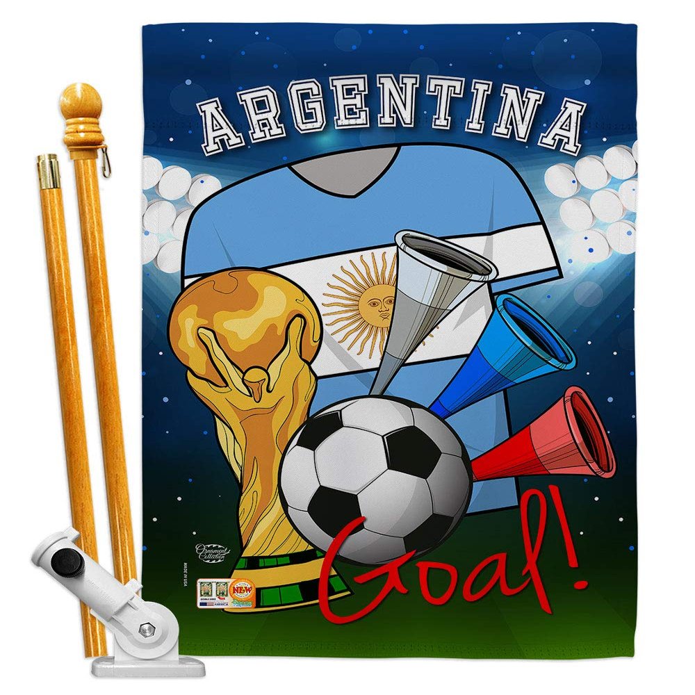 World Cup Argentina Flags Argentine Banner Room Wall Art Flag Poles For Outside House Patio Porch Lawn Garden Stand Tapestry Yard Signs FIFA Gifts Sports Fan Trophy Soccer Game Football Made In USA