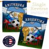 World Cup Argentina Flags Argentine Banner Room Wall Art Flag Poles For Outside House Patio Porch Lawn Garden Stand Tapestry Yard Signs FIFA Gifts Sports Fan Trophy Soccer Game Football Made In USA view 3