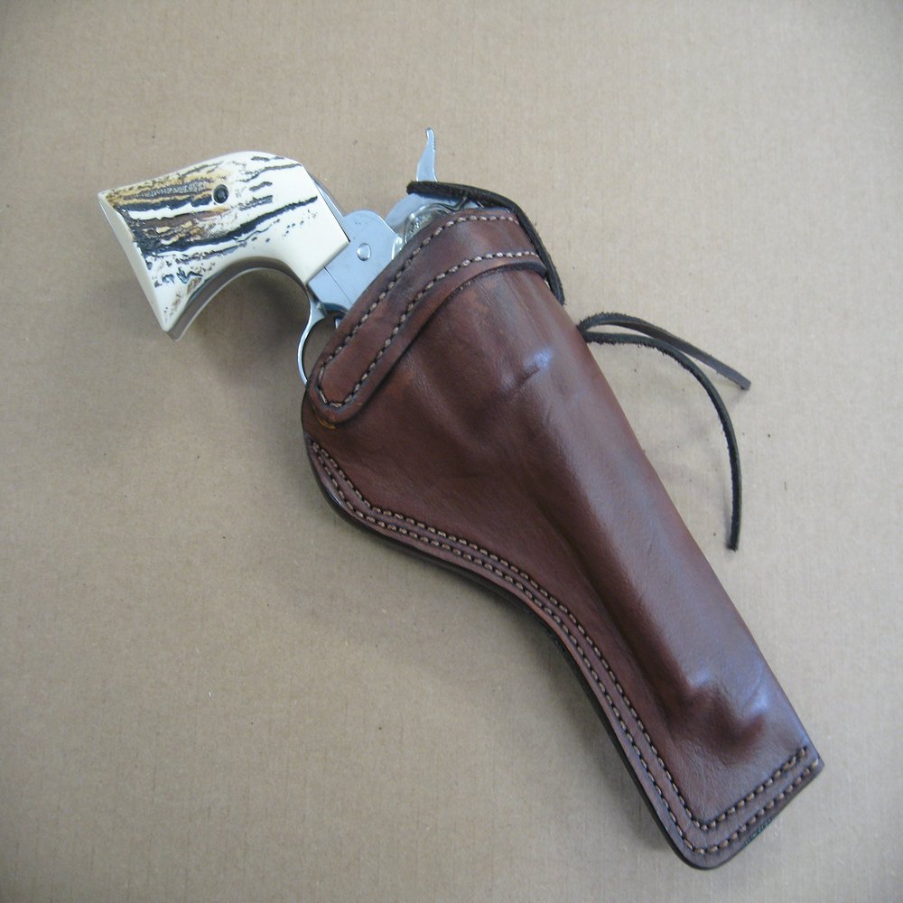Aiwaylar Leather Holster 4.62" .22lr Single Action Revolver Dark Brown RH ZZ