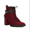 Pazzle Stylish 18 Womens Waterproof Chunky Heel Platform Drawstring Lug Sole Snow Boots (8.5, Burgundy) view 1
