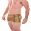 Revolver Fashion / Funstigators Festival Clothing: Men's Holographic Brief Booty Shorts With Front Pouch - Made in USA (X-Large, Holo Snake Gold) view 3