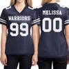 Custom Replica Football Jersey for Women Add Your Team Name and Number Personalized T-Shirt 2 Sided True Navy view 3